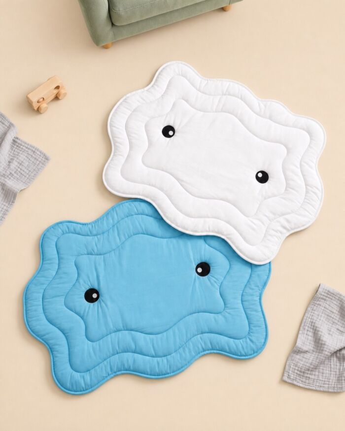 Cloud Face Shaped Baby Play Mat for Newborns