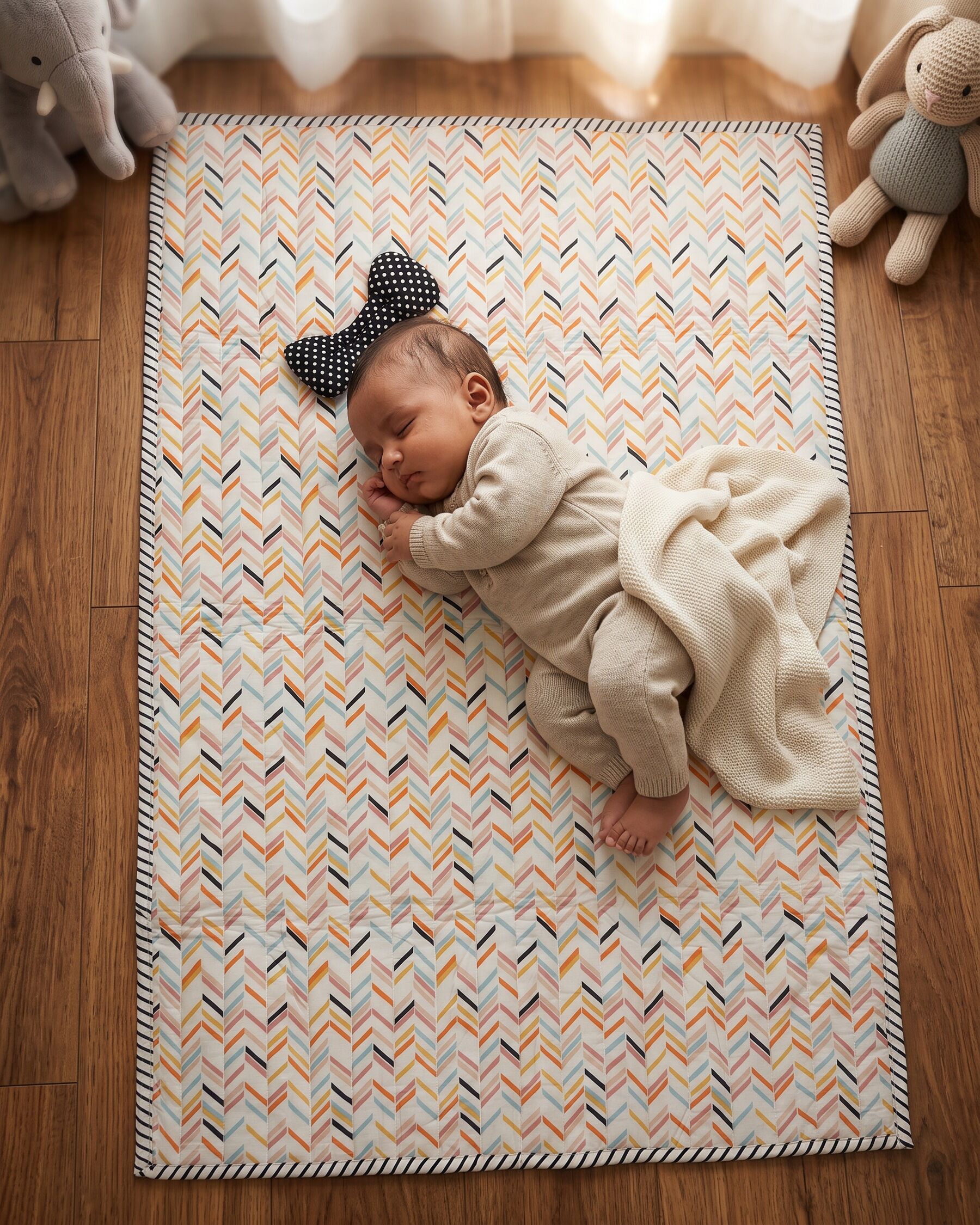 Colourful Chevron Square Baby Play Mat