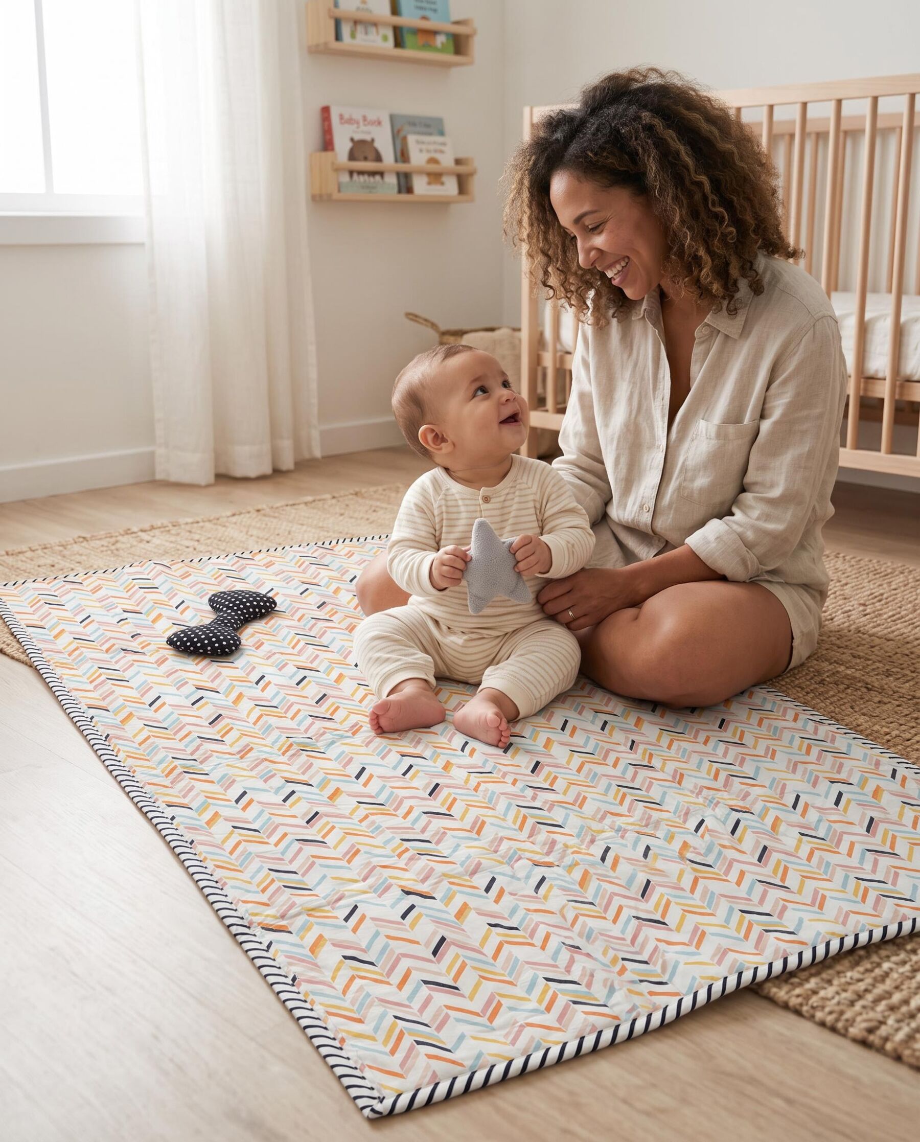 Colourful Chevron Square Baby Play Mat