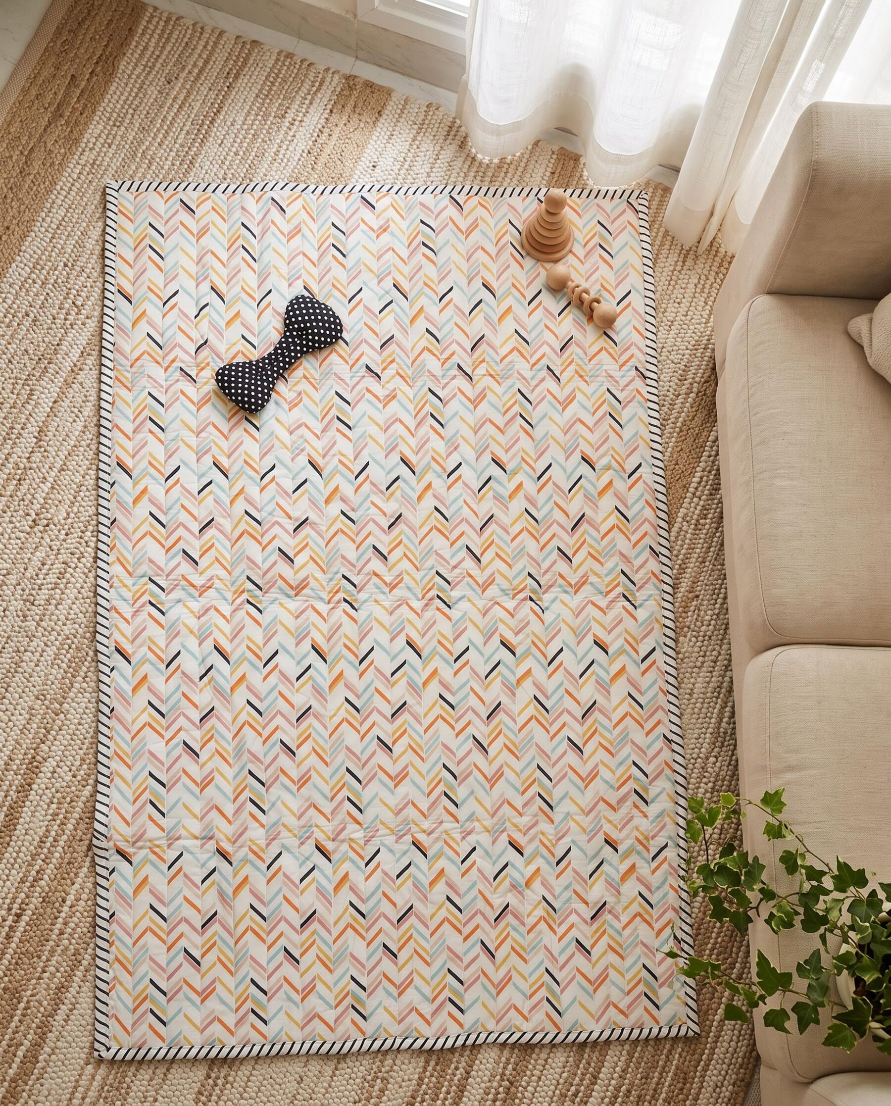 Colourful Chevron Square Baby Play Mat