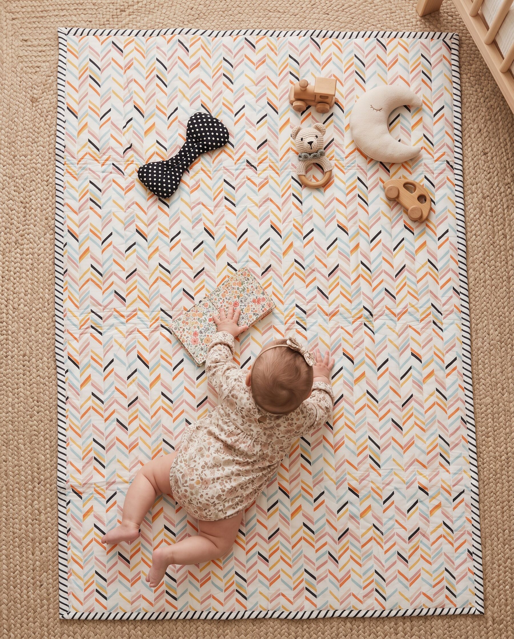 Colourful Chevron Square Baby Play Mat