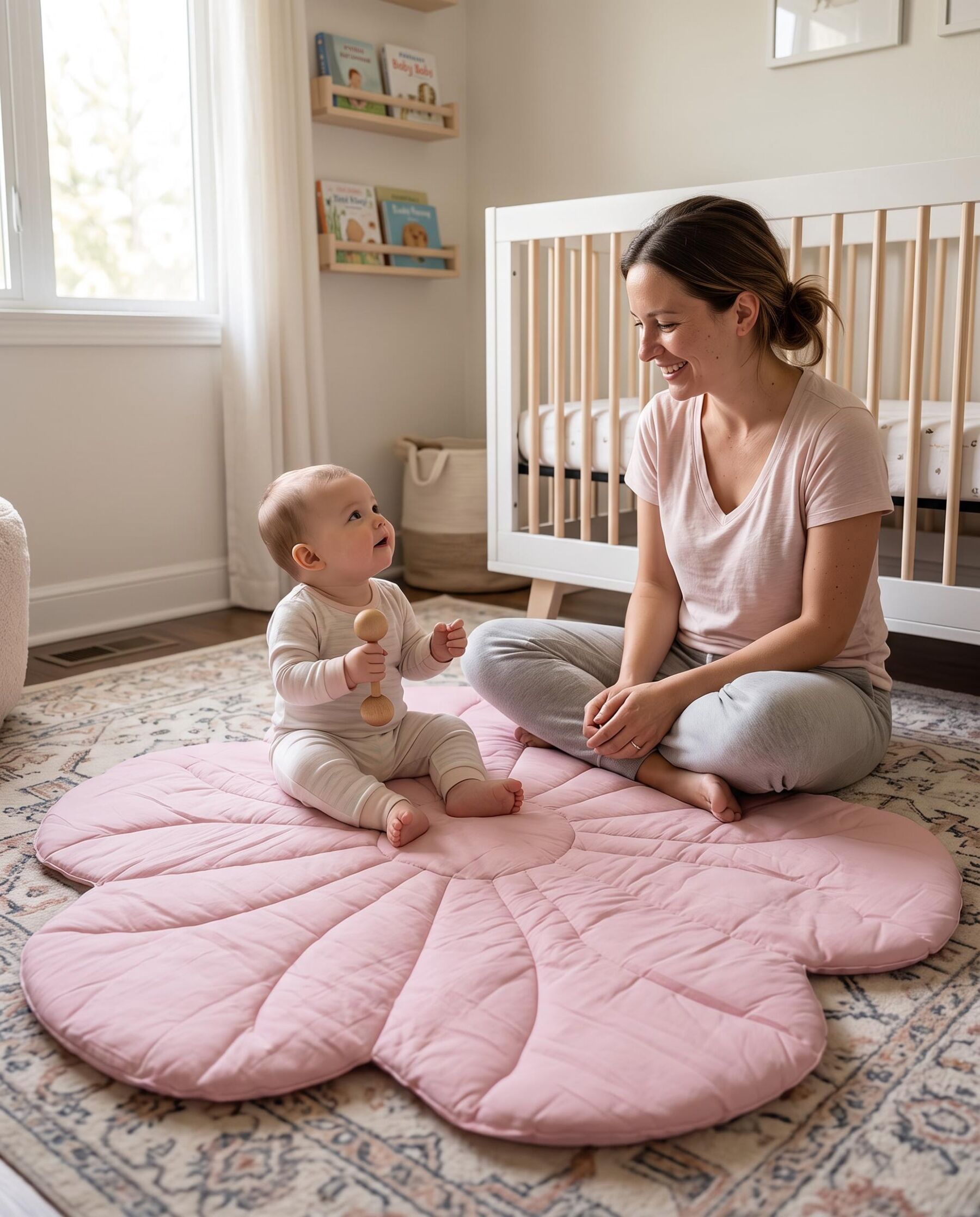 Flower Shaped Baby Play Mat for Newborns