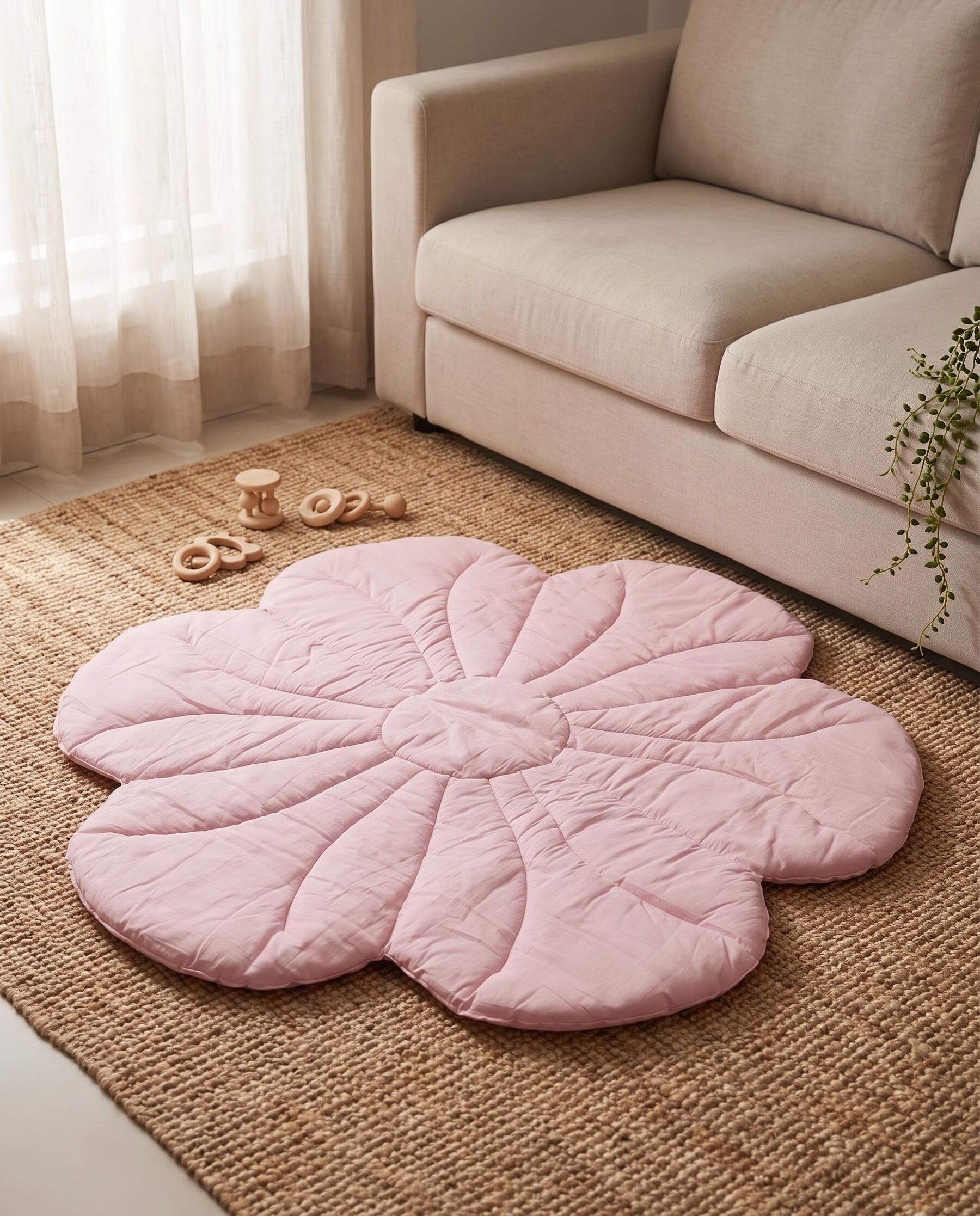 Flower Shaped Baby Play Mat for Newborns