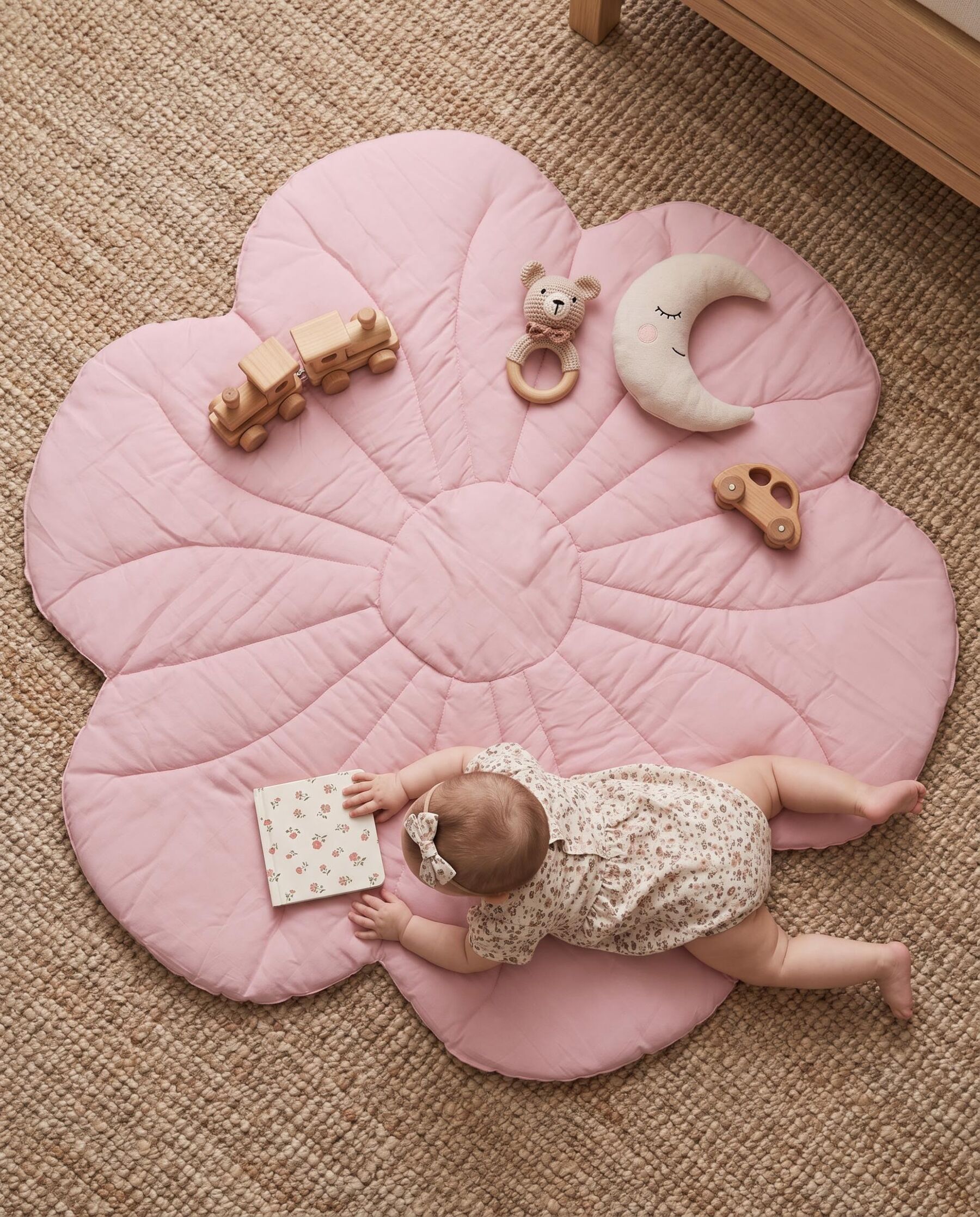 Flower Shaped Baby Play Mat for Newborns