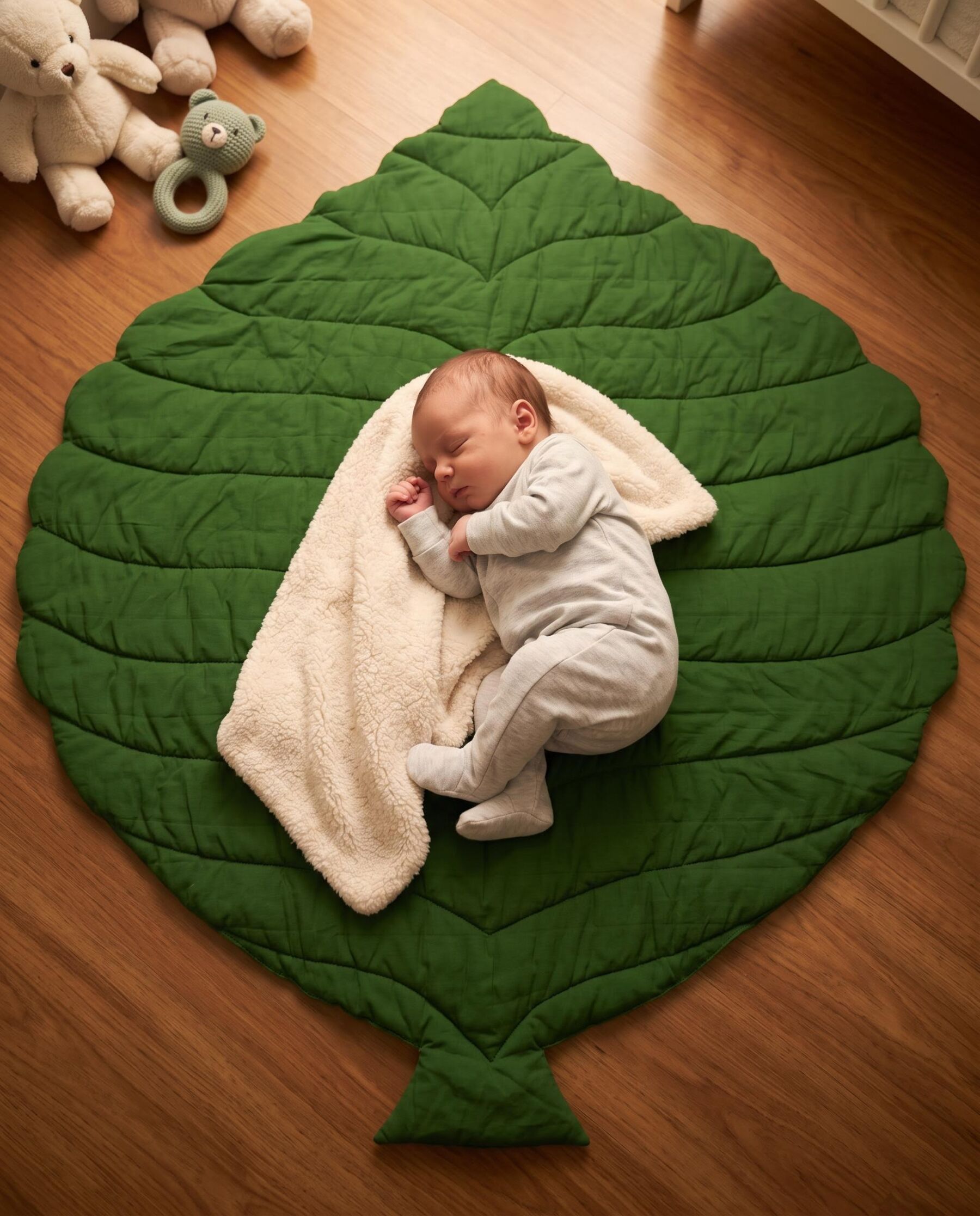 Leaf Shaped Baby Play Mat for Nursery and Floor Play